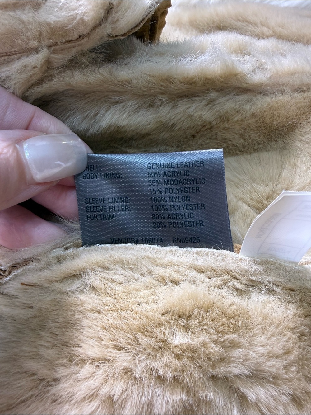 Penny Lane Brown Suede Shearling Coat with Cream Fur Trim - Picture 11 of 14